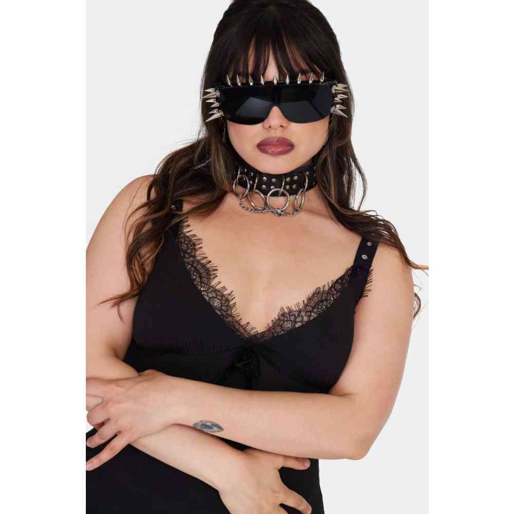 Jawbreaker - Spike Stud Oversized Zonnebril - Zwart
